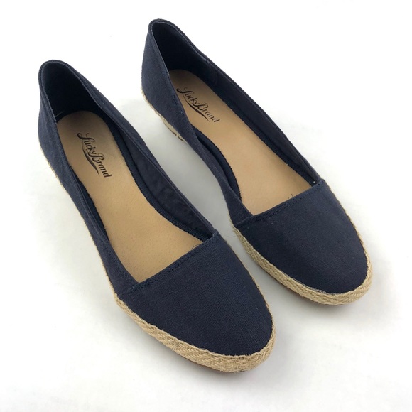 LUCKY BRAND Canvas Dark Blue Women’s Shoe Wedges - Picture 2 of 8